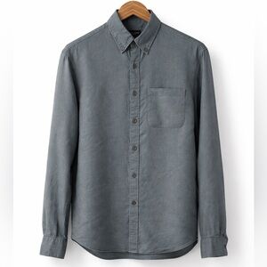 Club Monaco 100% Linen Slim Fit Button Down Shirt Men’s Small Blue Gray